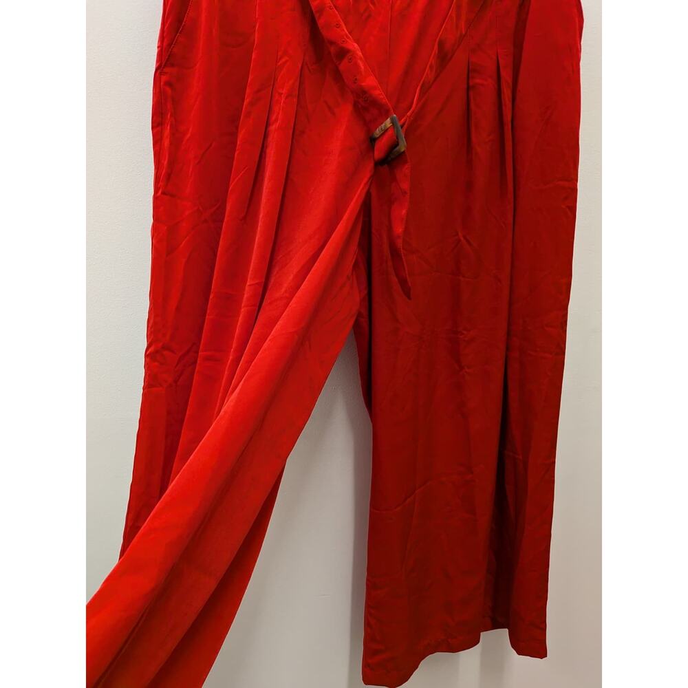 Studio Park Women’s 2X Red Wide Leg Pull On Pants Casual Lounge Palazzo